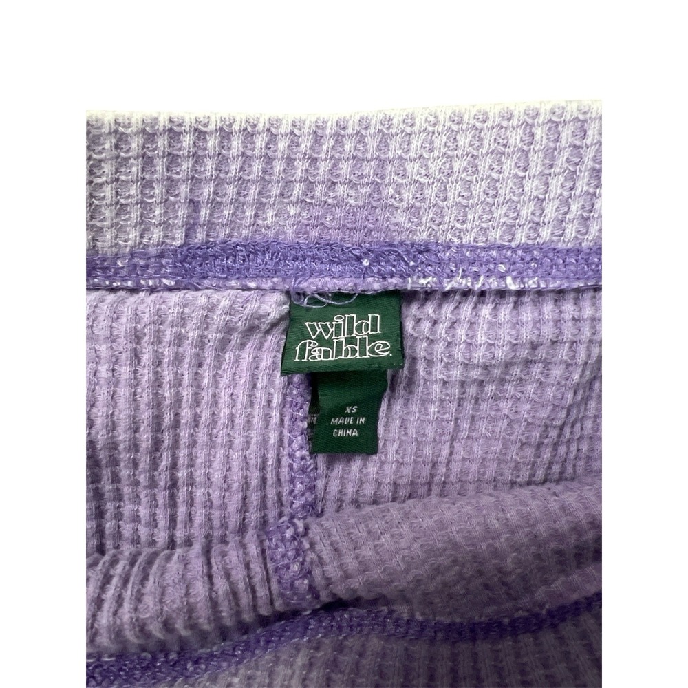 Wild Fable Junior's XS Waffle Knit Flare Pull On Lounge Pants Light Purple - Picture 5 of 5